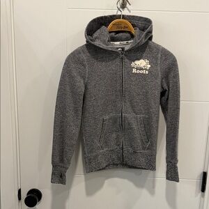 Roots Kids Charcoal Zip-Up Hoodie size large